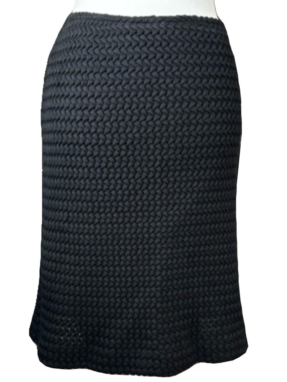 Piazza Sempione Made In Italy 100% Wool Basketweave Textured A-Line Skirt IT 40 - Picture 2 of 10